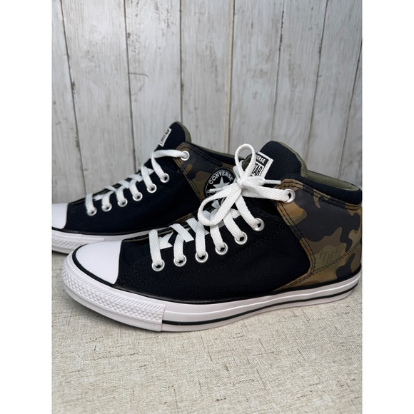 Converse Chuck Taylor All Star Mid Black Camo Sneakers Men 8.5 Women 10 - Picture 2 of 6